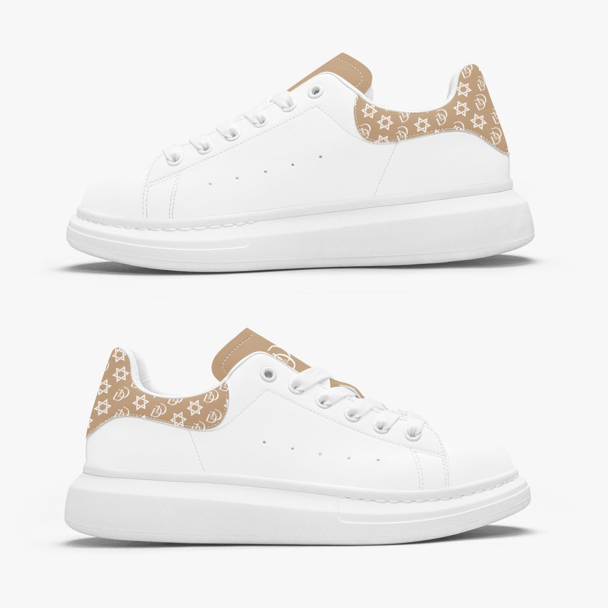 Unisex David Bold Star Of David Pattern Leather Oversized Sneakers