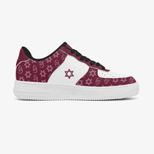 Load image into Gallery viewer, Unisex David Elevate Star Of David Leather David Denza Sneakers - Rich Burgundy