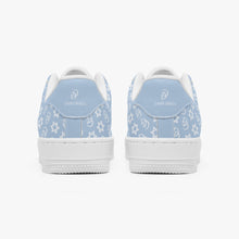 Load image into Gallery viewer, Unisex David Elevate Star Of David Leather David Denza Sneakers  - Sky Blue &amp; White