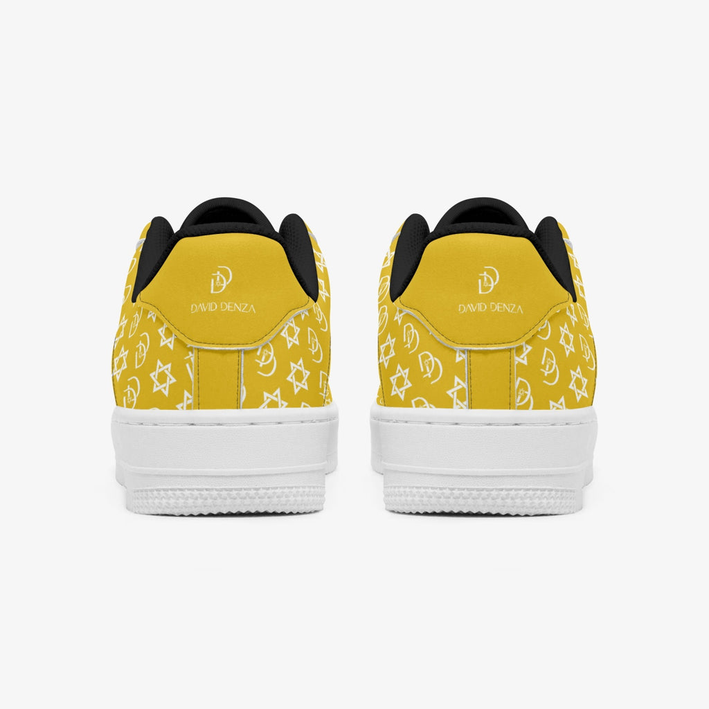 Unisex David Elevate Star Of David Shoes Leather David Denza Sneakers - Golden Yellow