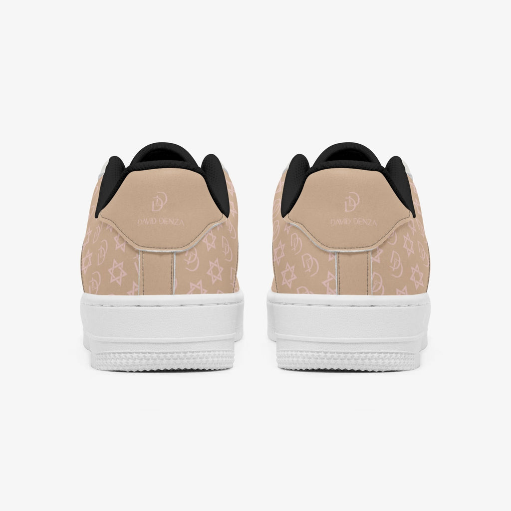 Unisex David Elevate Star Of David Leather David Denza Sneakers - Brown & White