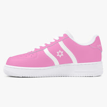 Load image into Gallery viewer, Unisex David Elevate Star Of David Low-Top Leather David Denza Sneakers - Pink and white