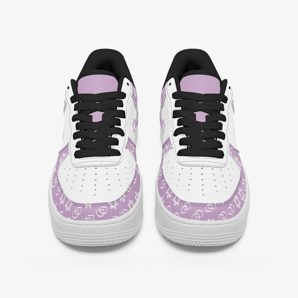 Unisex David Elevate Star Of David Leather David Denza Sneakers - Orchid Haze & White