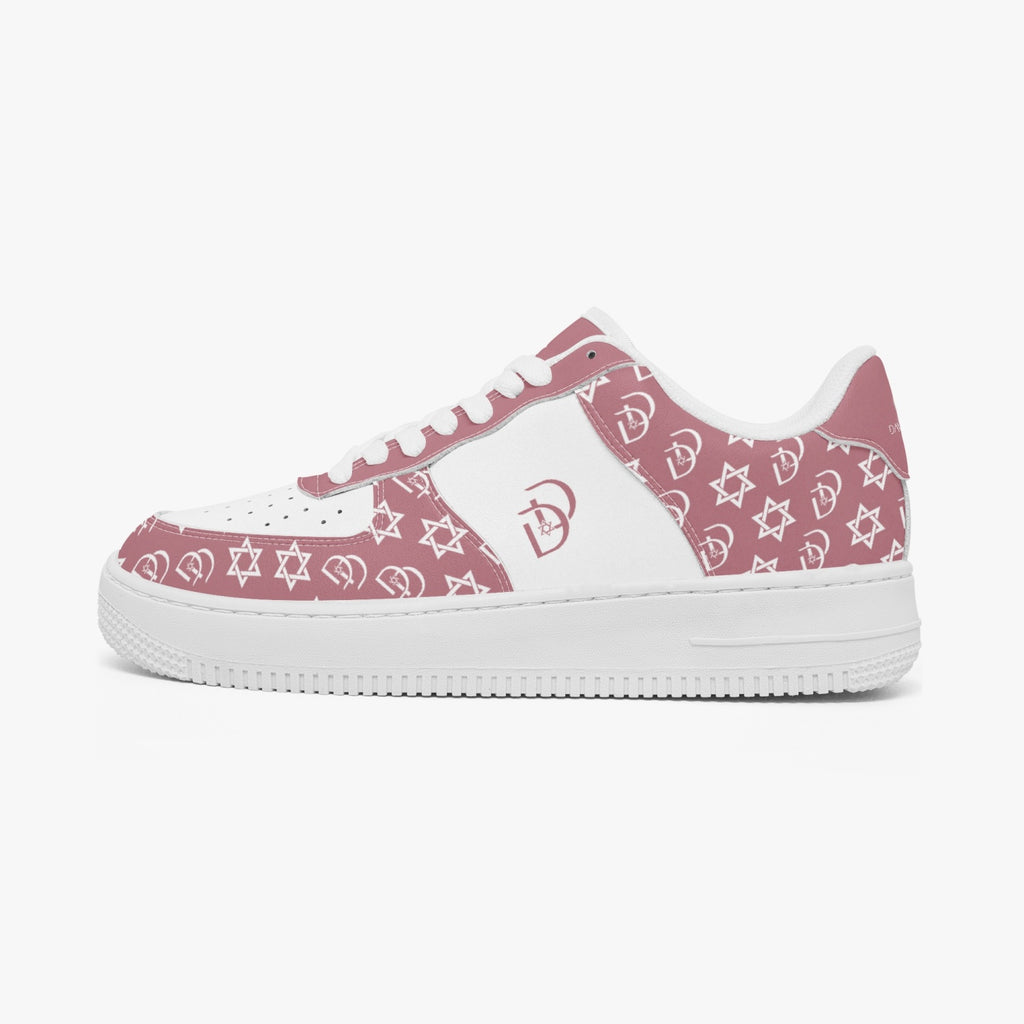 Unisex David Elevate Star Of David Leather David Denza Sneakers - Rose Dust & White