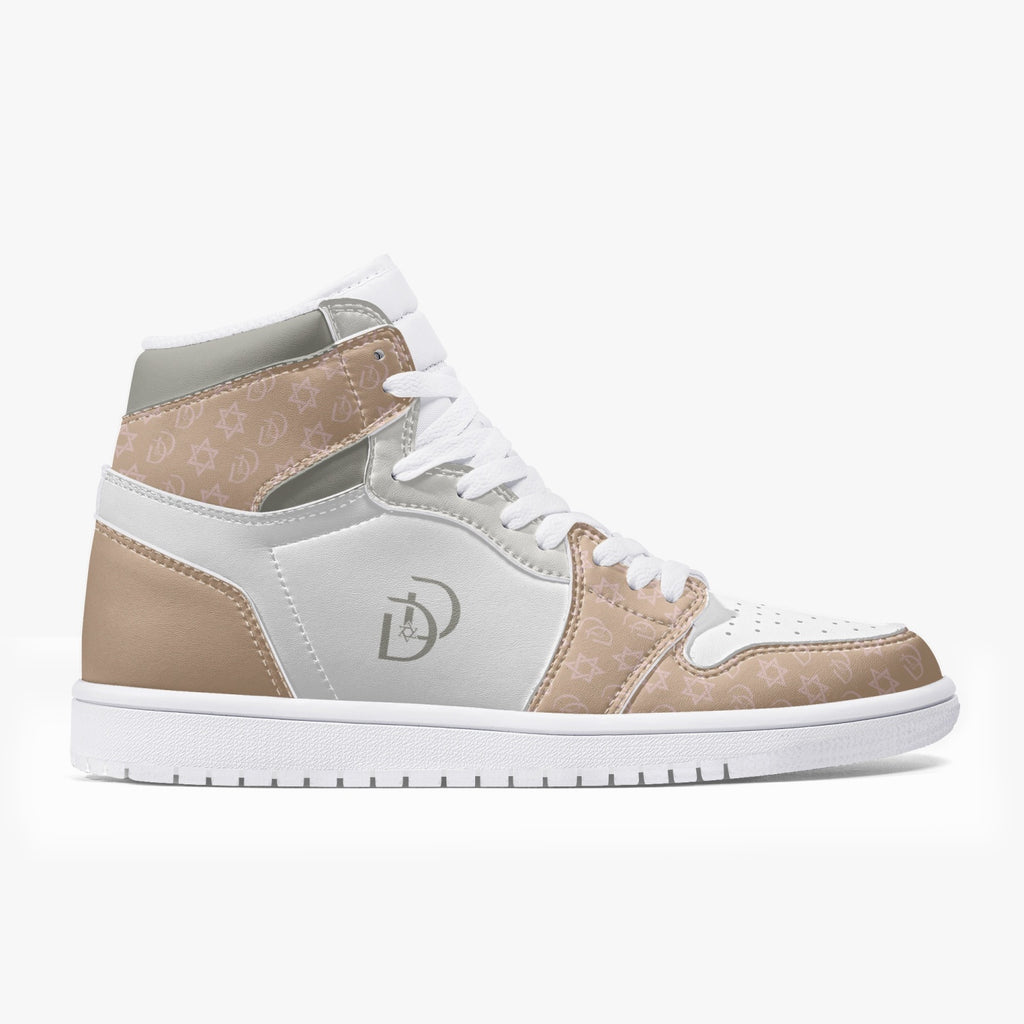 Unisex David Legends Star Of David High-Top Leather Sneakers David Denza - Brown White color