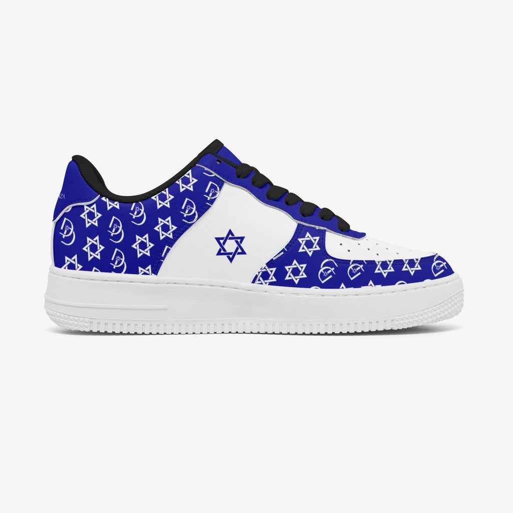 Unisex David Elevate Star Of David Leather David Denza Sneakers - Dark Blue White