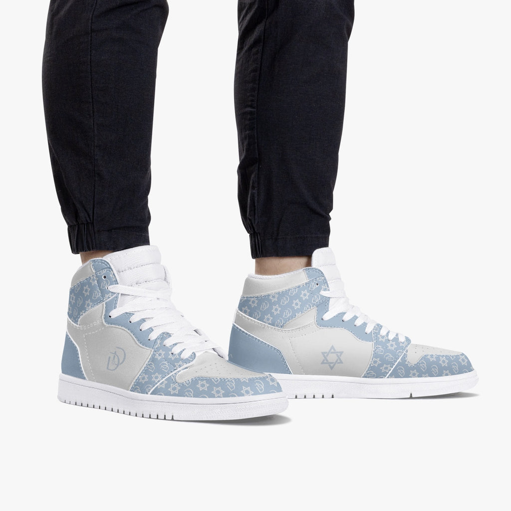 Unisex David Legends Star Of David High-Top Leather Sneakers David Denza - sky blue