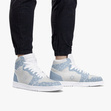 Load image into Gallery viewer, Unisex David Legends Star Of David High-Top Leather Sneakers David Denza - sky blue