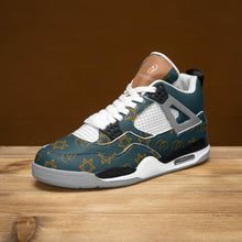 Load image into Gallery viewer, Unisex David Prime Star Of David Basketball Sneakers -Green with gold