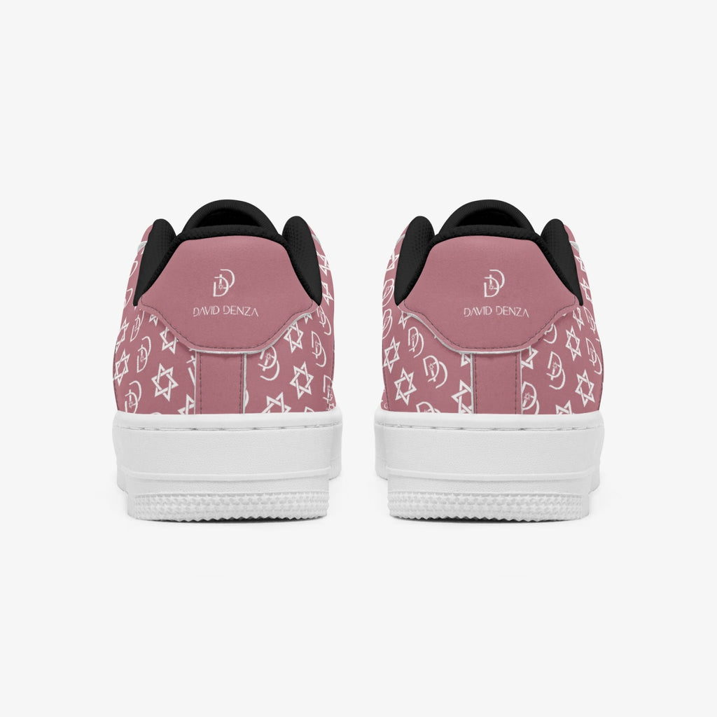 Unisex David Elevate Star Of David Leather David Denza Sneakers - Rose Dust & White