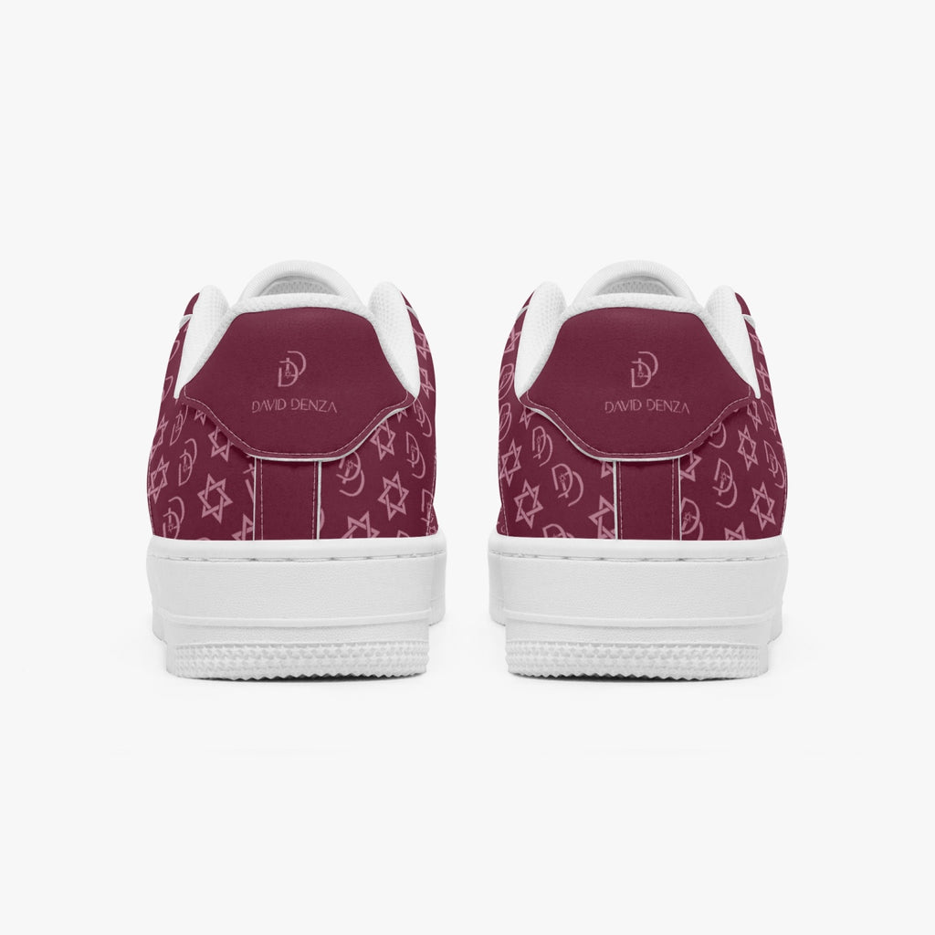 Unisex David Elevate Star Of David Leather David Denza Sneakers - Rich Burgundy