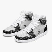 Load image into Gallery viewer, Unisex David Legends Star Of David High-Top Leather Sneakers David Denza - Black and White