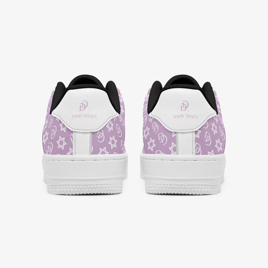 Unisex David Elevate Star Of David Leather David Denza Sneakers - Orchid Haze & White