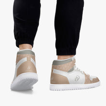 Load image into Gallery viewer, Unisex David Legends Star Of David High-Top Leather Sneakers David Denza - Brown White color