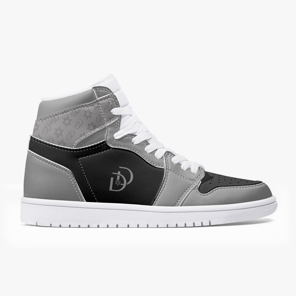 Unisex David Legends Star Of David High-Top Leather Sneakers David Denza - Black and Gray