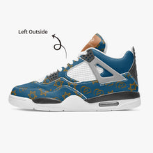 Load image into Gallery viewer, Unisex David Prime Star Of David Basketball Sneakers -Blue with gold