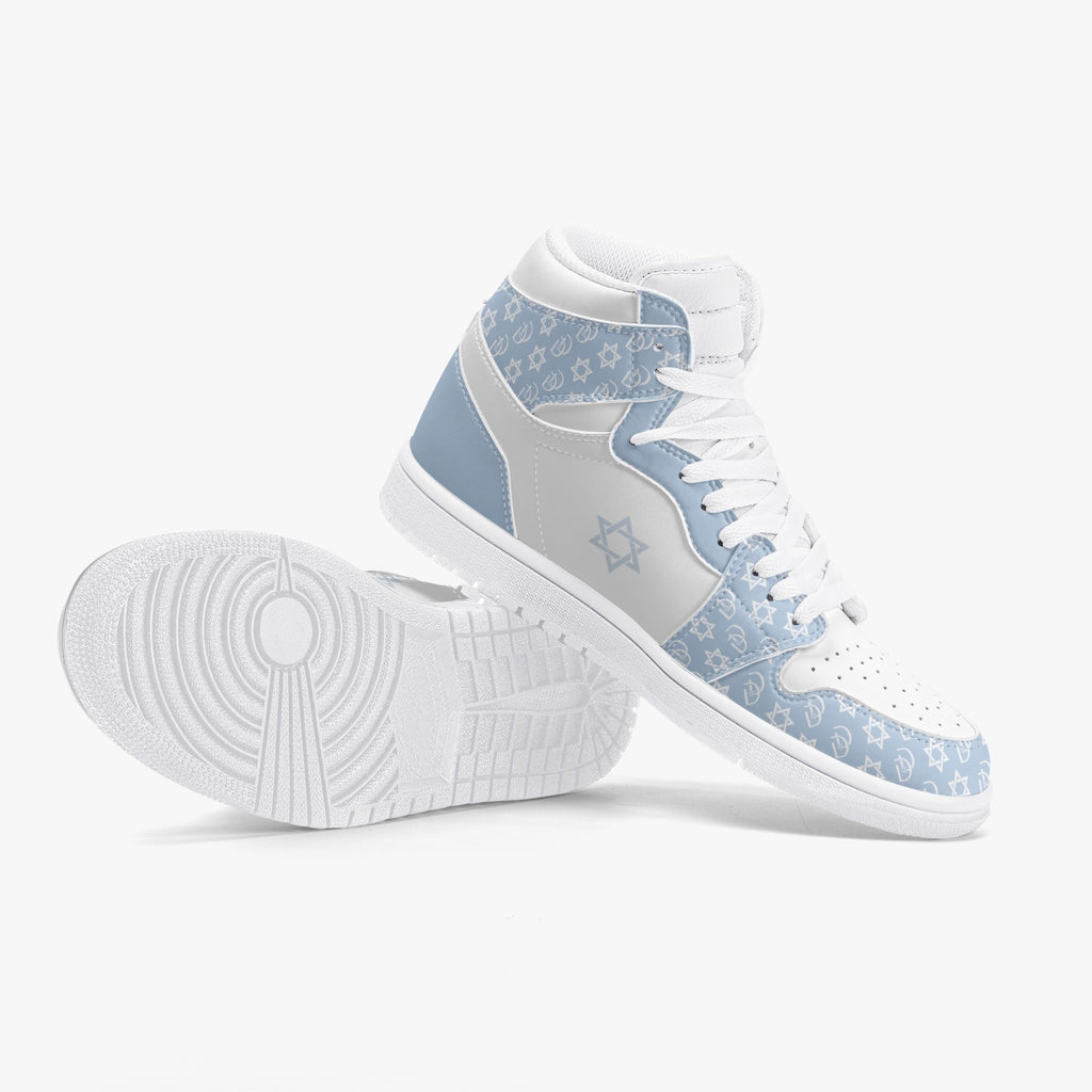 Unisex David Legends Star Of David High-Top Leather Sneakers David Denza - sky blue