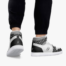 Load image into Gallery viewer, Unisex David Legends Star Of David High-Top Leather Sneakers David Denza - Black and White