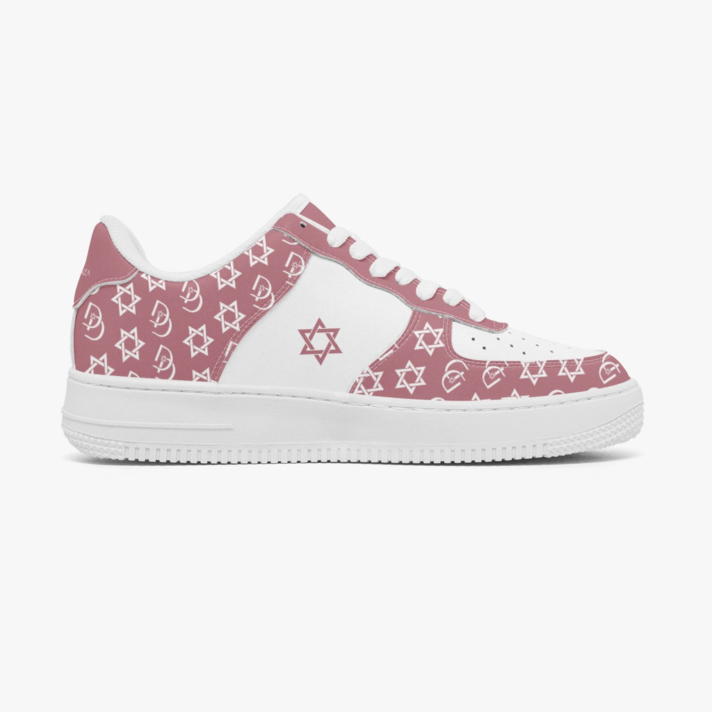 Unisex David Elevate Star Of David Leather David Denza Sneakers - Rose Dust & White