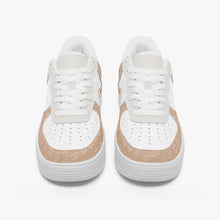 Load image into Gallery viewer, Unisex David Elevate Star Of David Leather David Denza Sneakers - Brown &amp; White