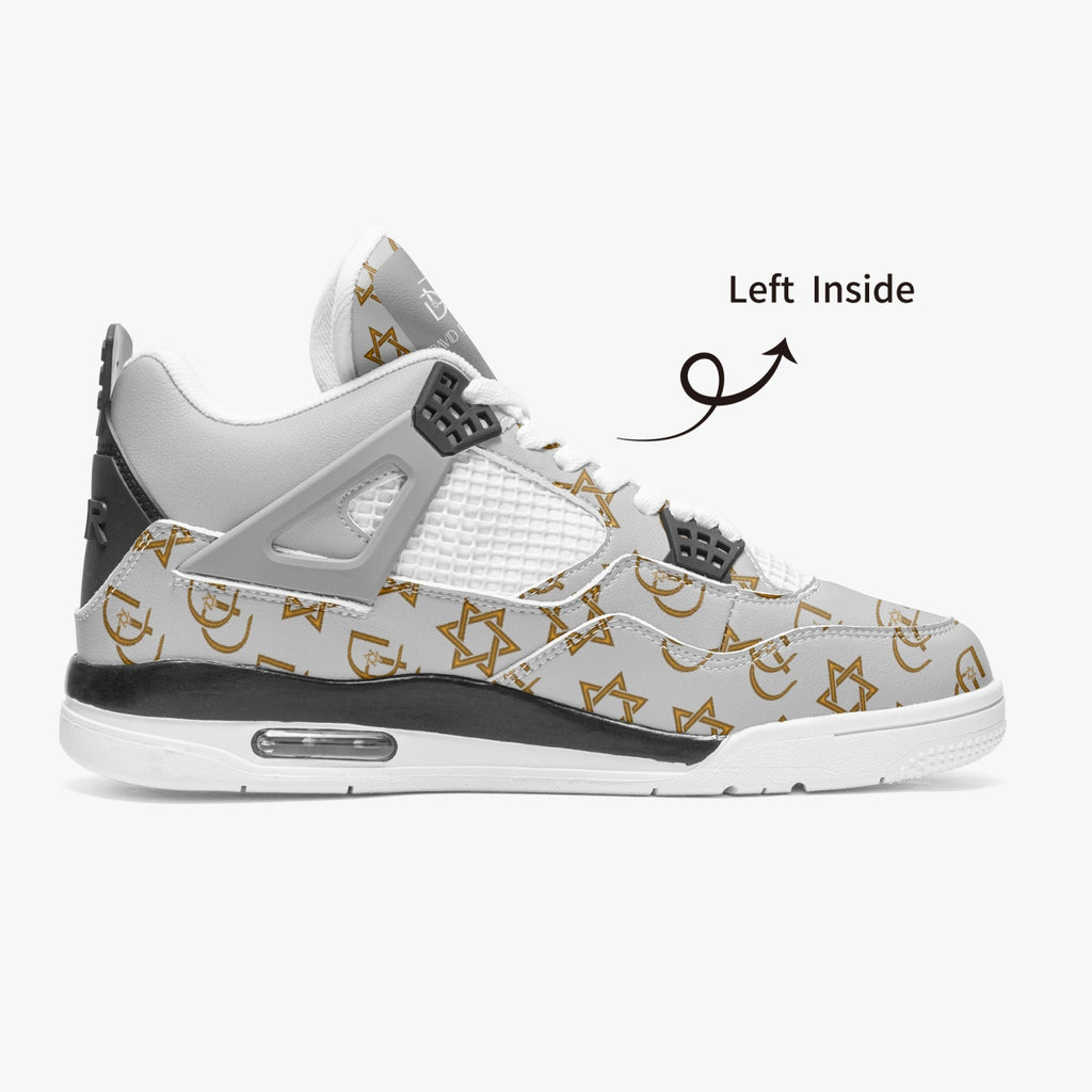 Unisex David Prime Star Of David Basketball Sneakers -Silver with gold