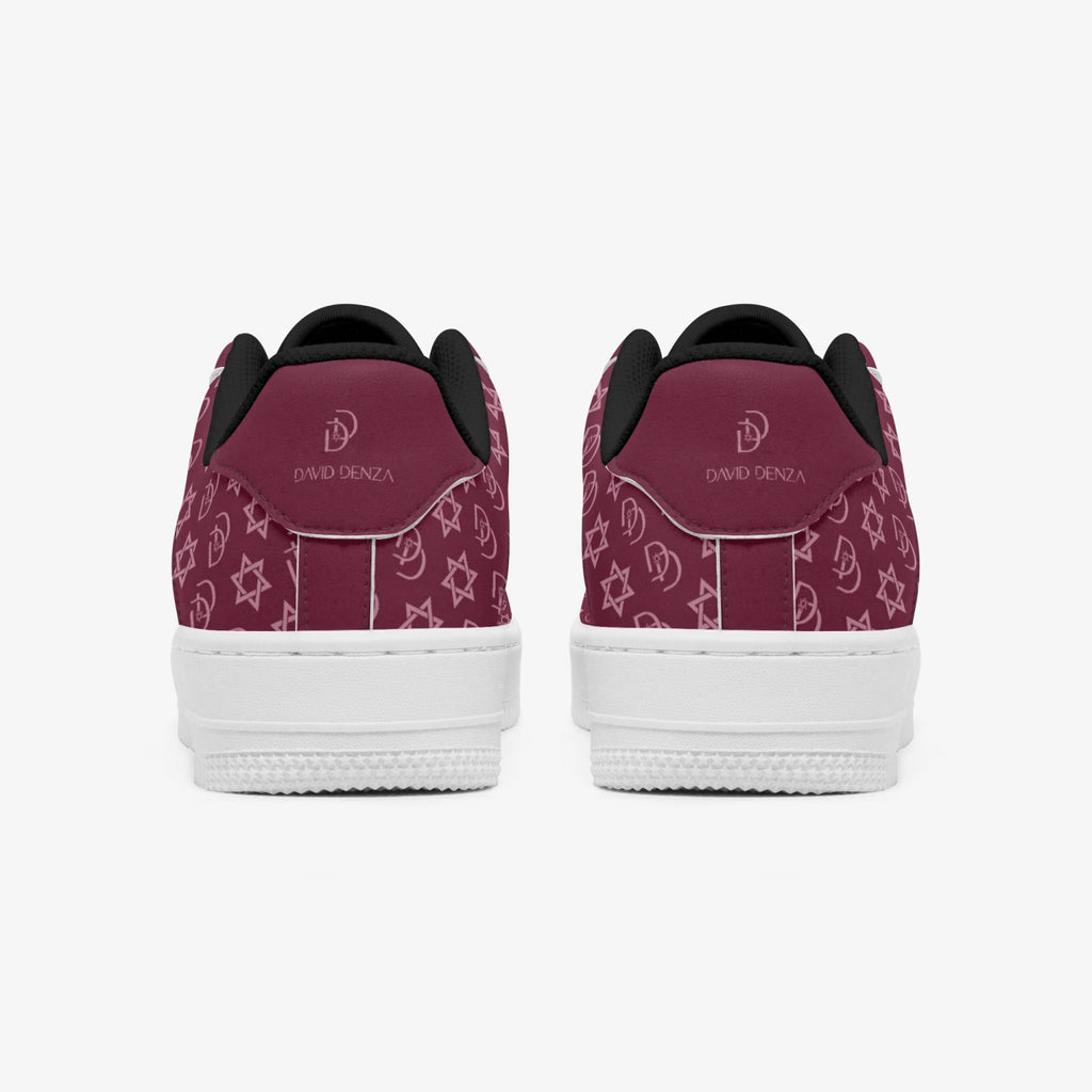 Unisex David Elevate Star Of David Leather David Denza Sneakers - Rich Burgundy