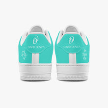 Load image into Gallery viewer, Unisex David Elevate Star Of David Low-Top Leather David Denza Sneakers  turquoise and white