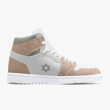 Load image into Gallery viewer, Unisex David Legends Star Of David High-Top Leather Sneakers David Denza - Brown White color