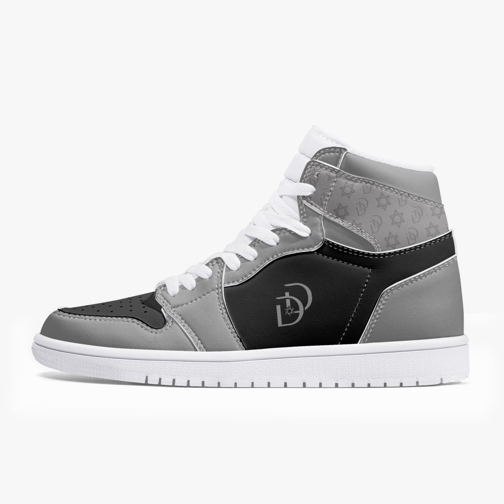 Unisex David Legends Star Of David High-Top Leather Sneakers David Denza - Black and Gray