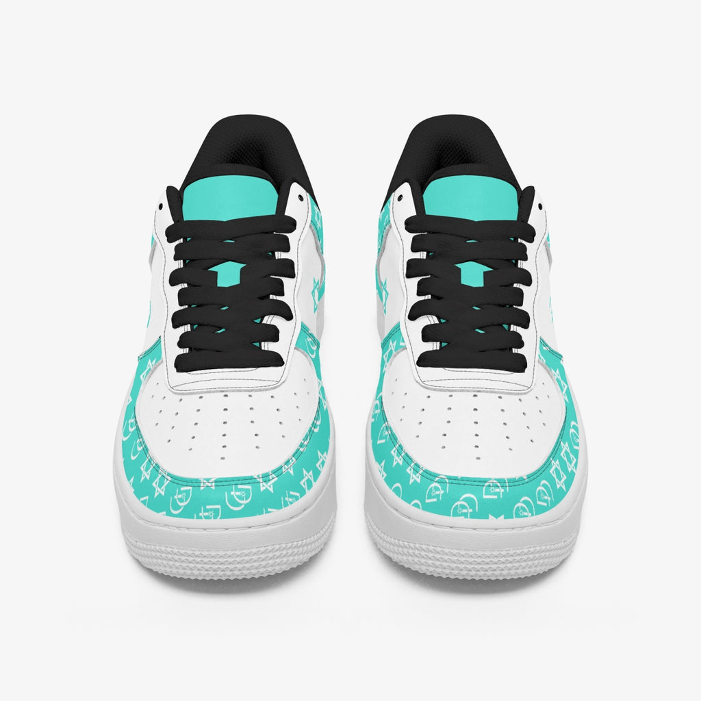 Unisex David Elevate Star Of David Leather David Denza Sneakers - Turquoise Color