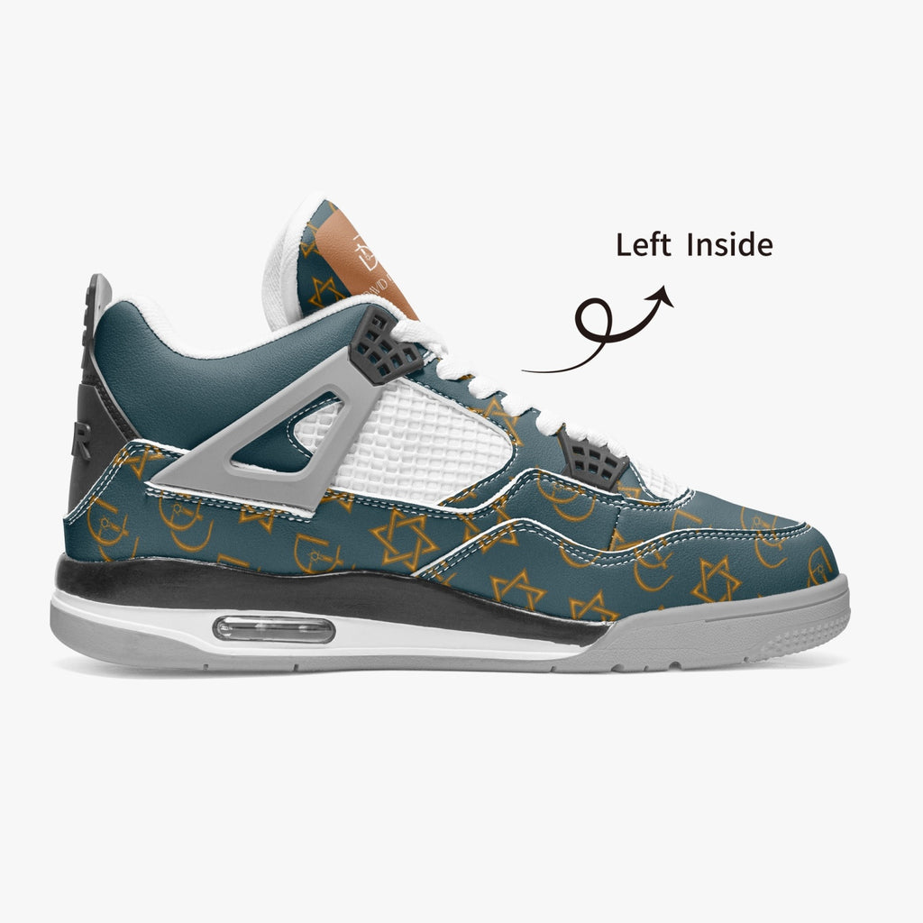 Unisex David Prime Star Of David Basketball Sneakers -Green with gold