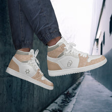 Load image into Gallery viewer, Unisex David Legends Star Of David High-Top Leather Sneakers David Denza - Brown White color