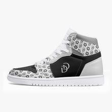 Load image into Gallery viewer, Unisex David Legends Star Of David High-Top Leather Sneakers David Denza - White &amp; Black with Gray