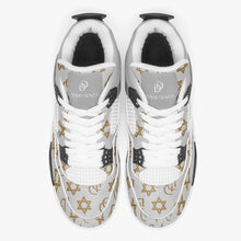 Load image into Gallery viewer, Unisex David Prime Star Of David Basketball Sneakers -Silver with gold