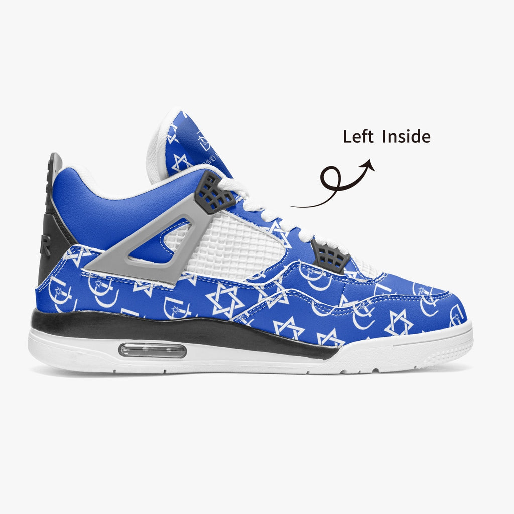 Unisex David Prime Star Of David Basketball Sneakers -blue with white