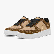 Load image into Gallery viewer, Unisex David Elevate Star Of David Leather David Denza Sneakers - Brown &amp; Light Tan