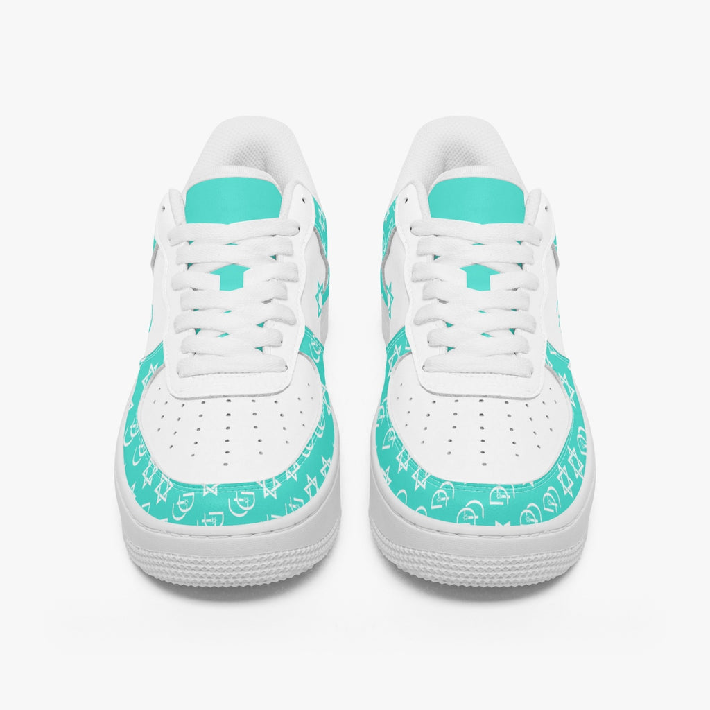 Unisex David Elevate Star Of David Leather David Denza Sneakers - Turquoise Color