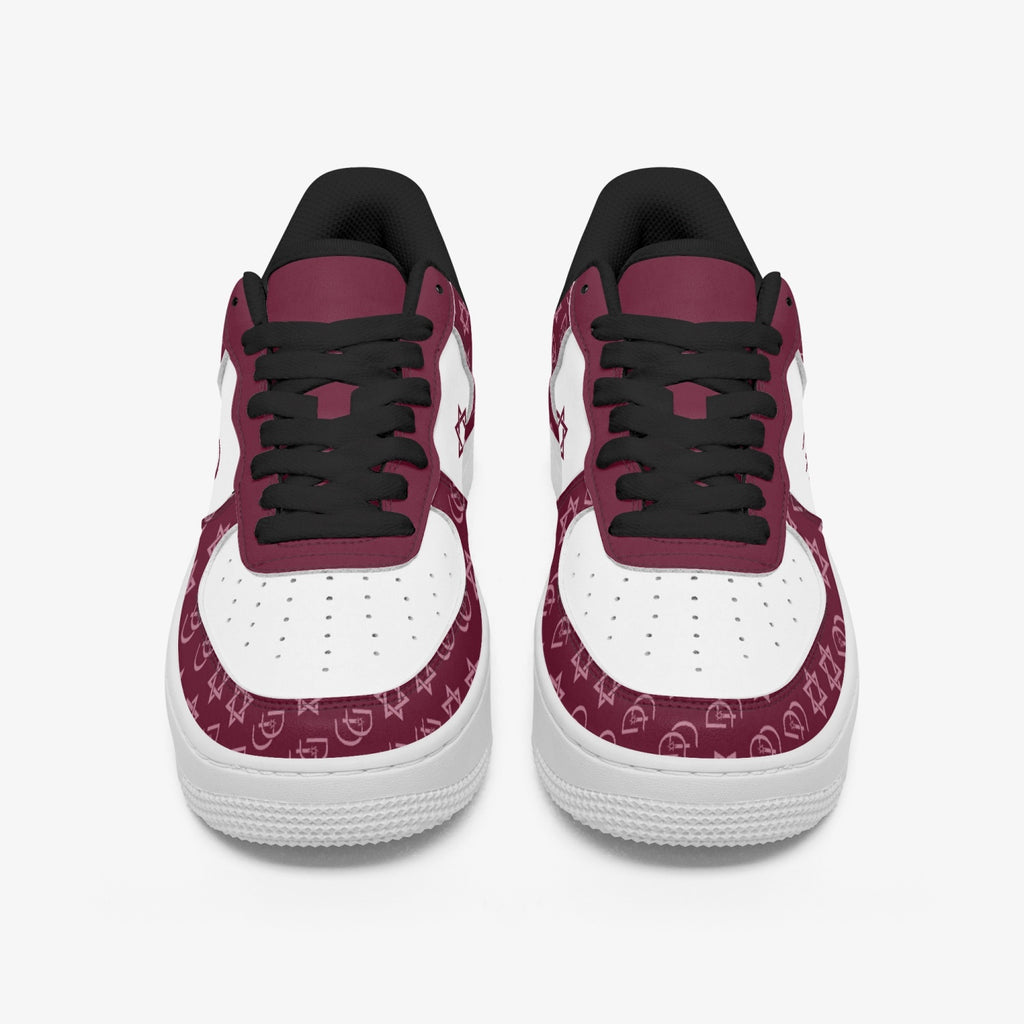 Unisex David Elevate Star Of David Leather David Denza Sneakers - Rich Burgundy