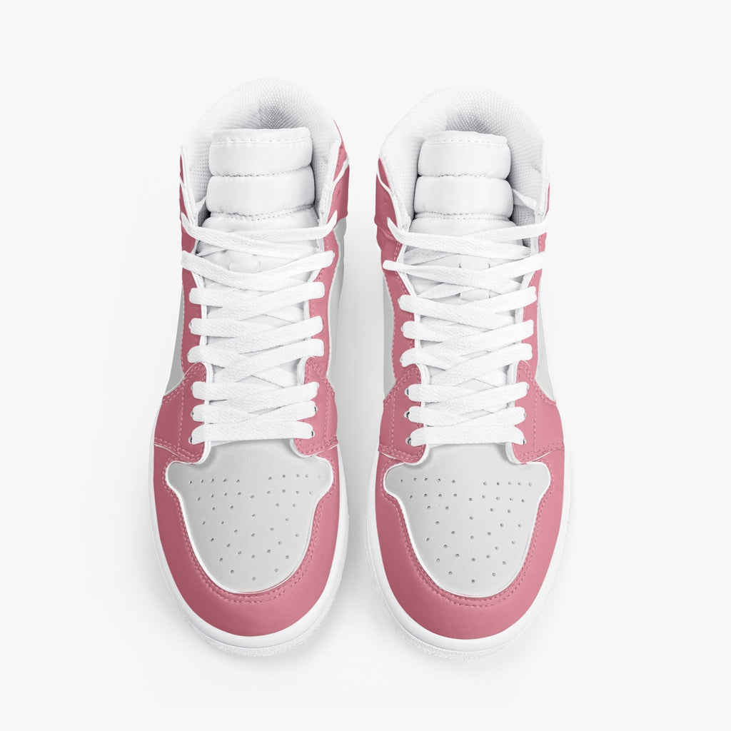 Unisex David Legends Star Of David High-Top Leather Sneakers David Denza- Pink and White