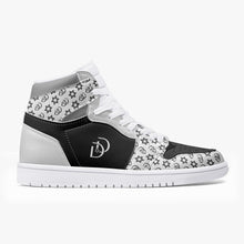 Load image into Gallery viewer, Unisex David Legends Star Of David High-Top Leather Sneakers David Denza - White &amp; Black with Gray