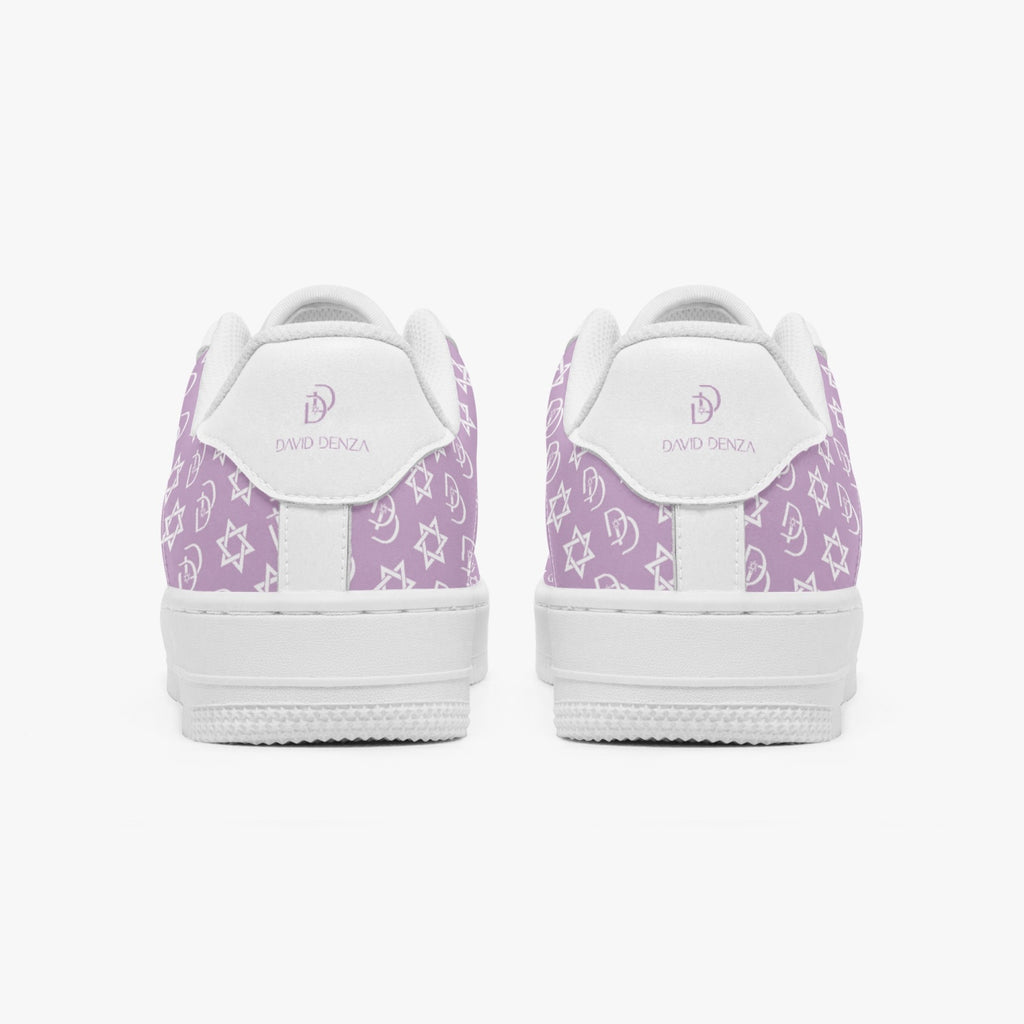 Unisex David Elevate Star Of David Leather David Denza Sneakers - Orchid Haze & White