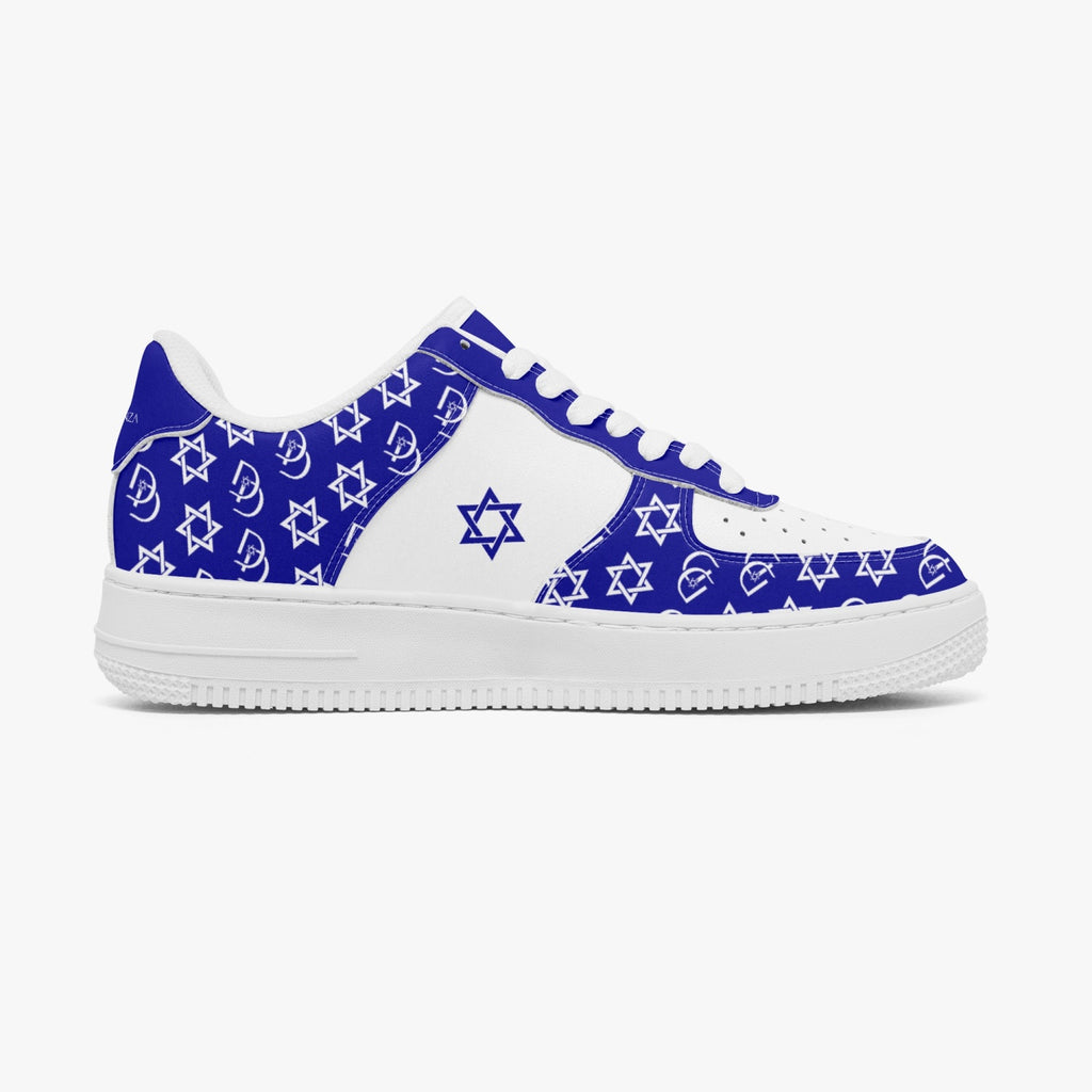 Unisex David Elevate Star Of David Leather David Denza Sneakers - Dark Blue White