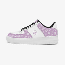 Load image into Gallery viewer, Unisex David Elevate Star Of David Leather David Denza Sneakers - Orchid Haze &amp; White