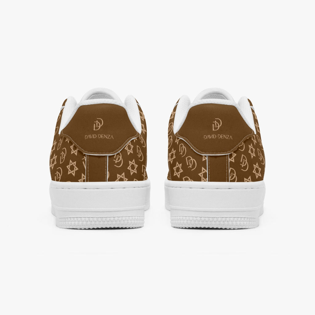 Unisex David Elevate Star Of David Leather David Denza Sneakers - Brown & Light Tan