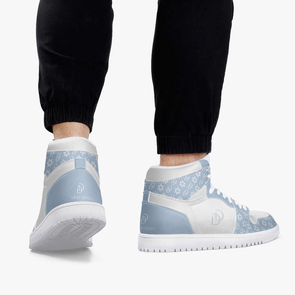 Unisex David Legends Star Of David High-Top Leather Sneakers David Denza - sky blue