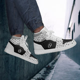 Unisex David Legends Star Of David High-Top Leather Sneakers David Denza - White & Black with Gray