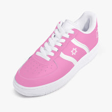 Load image into Gallery viewer, Unisex David Elevate Star Of David Low-Top Leather David Denza Sneakers - Pink and white