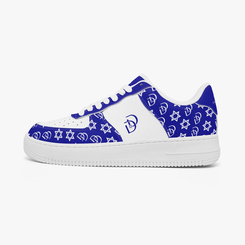 Unisex David Elevate Star Of David Leather David Denza Sneakers - Dark Blue White