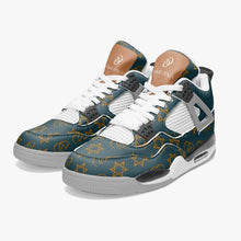 Load image into Gallery viewer, Unisex David Prime Star Of David Basketball Sneakers -Green with gold