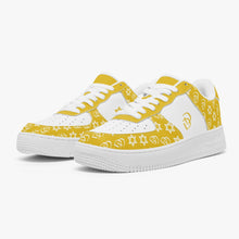 Load image into Gallery viewer, Unisex David Elevate Star Of David Shoes Leather David Denza Sneakers - Golden Yellow